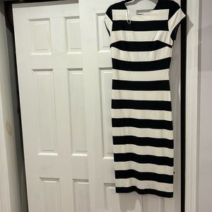Fitted midi stripe dress